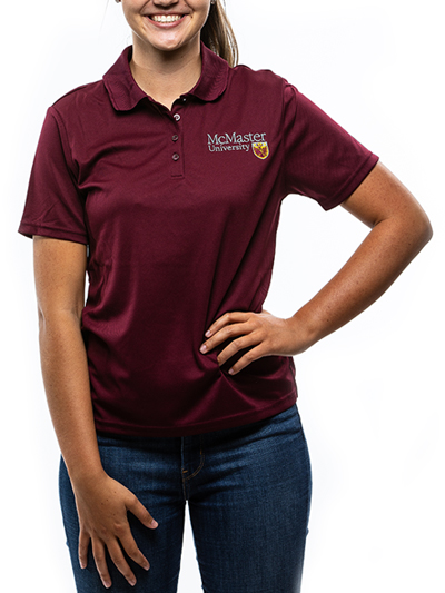McMaster Fitted Official Crest Golf Shirt - Maroon