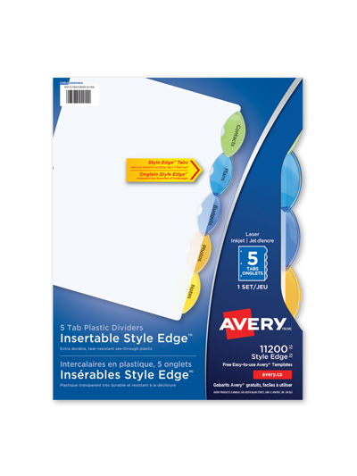 Avery Insertable Style Edge Plastic Dividers
