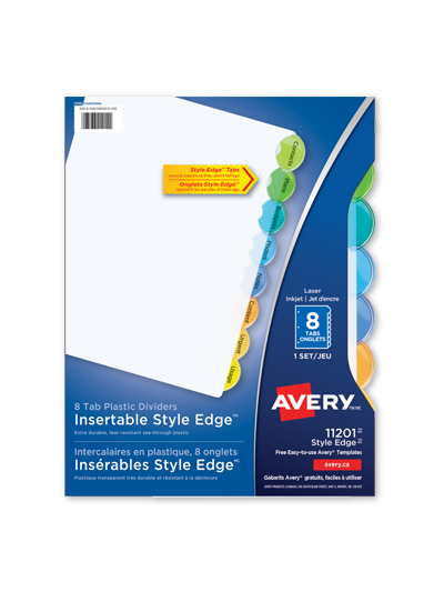 Avery Insertable Style Edge Plastic Dividers - #7568096