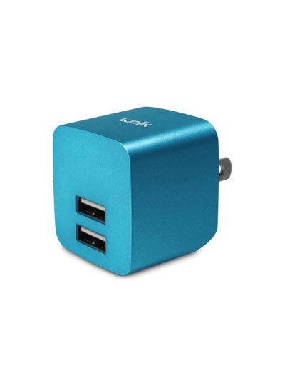 LOGIIX USB POWER CUBE RAPIDE 2.4A / 12 WATT AC CHARGER - TURQUOIS - #7579964