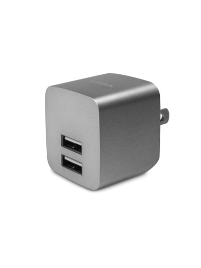 LOGIIX USB POWER CUBE RAPIDE 2.4A / 12 WATT AC CHARGER - SILVER - #7647707
