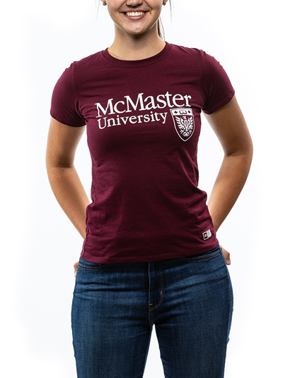 McMaster Official Crest Russell Fitted Tee - #7689830