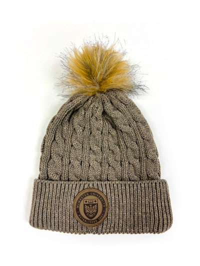 McMaster Circle Crest Toque with Faux Fur Pom