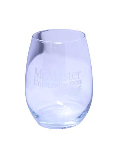 McMaster Official Crest Stemless Wine Glass- 15oz