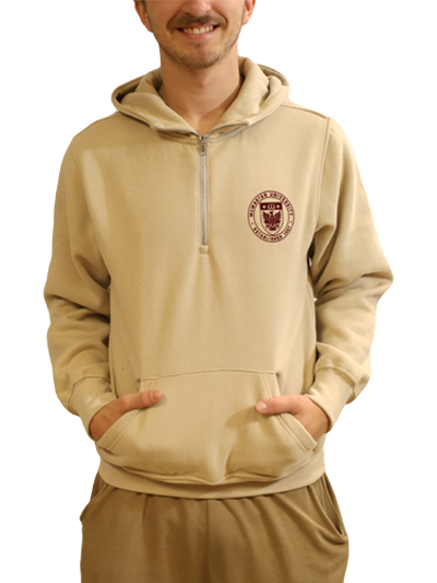 McMaster circle crest 1/4 zip hooded sweatshirt - #7895623