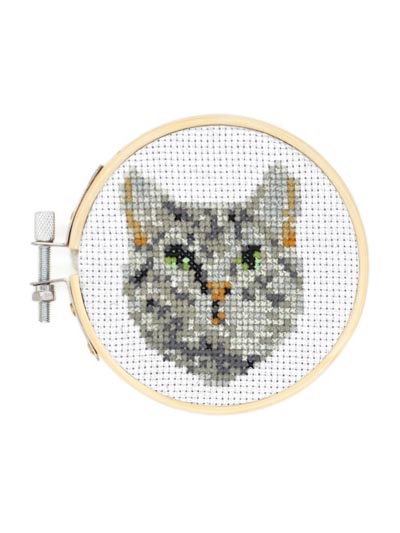 Mini Cross Stitch Kit - Cat - #7932185