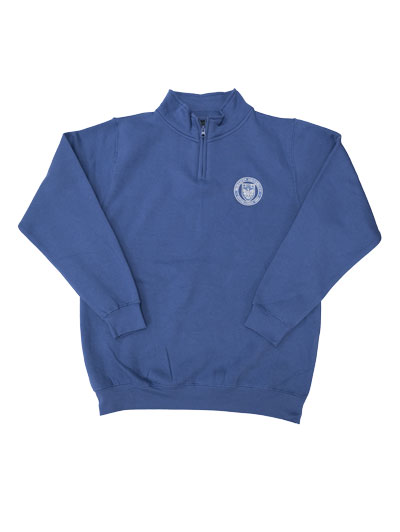 1/4 zip sweatshirt with silver emboidered circle crest - #7950343