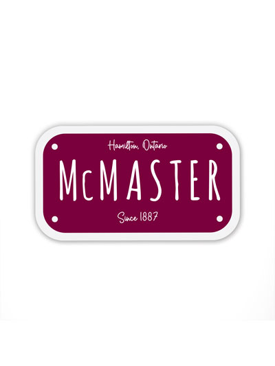 McMaster License Plate Sticker - #7954476