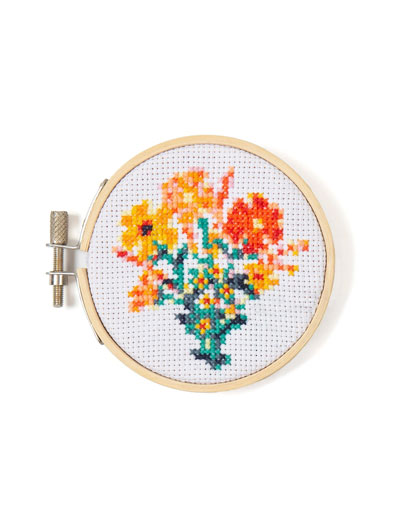 Mini Cross Stitch Kit - Flowers - #7969084