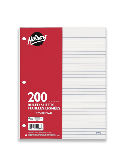 Hilroy Looseleaf Ruled Refill Paper