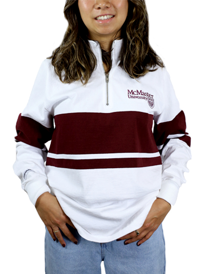 Official Crest 1/4 Zip with Maroon Stripe