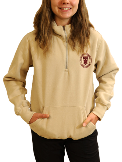 McMaster circle crest 1/4 zip hooded sweatshirt - #7895632
