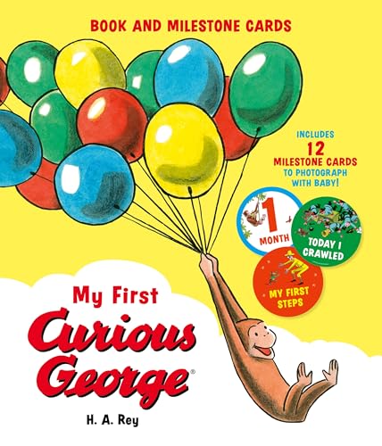 MY FIRST CURIOUS GEORGE (BOOK AND MILESTONE CARDS), by REY , H A