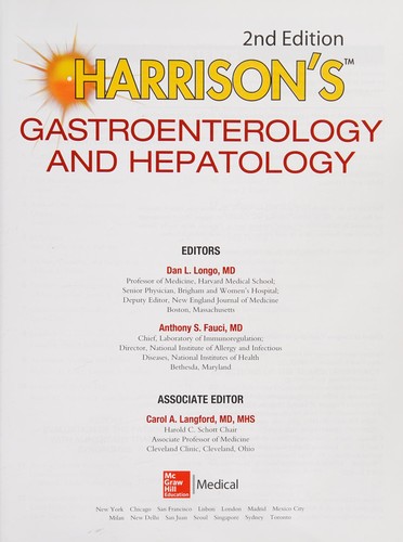 HARRISON'S GASTROENTEROLOGY & HEPATOLOGY 2ND, by LONGO, DAN