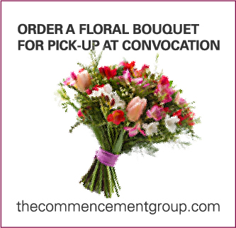 Order a floral bouquet for pick up at convocation.